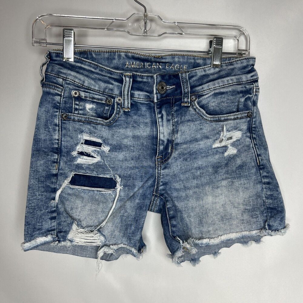 American Eagle Next Level Stretch Jean Shorts Women's 2 Cotton Blend 5" Inseam